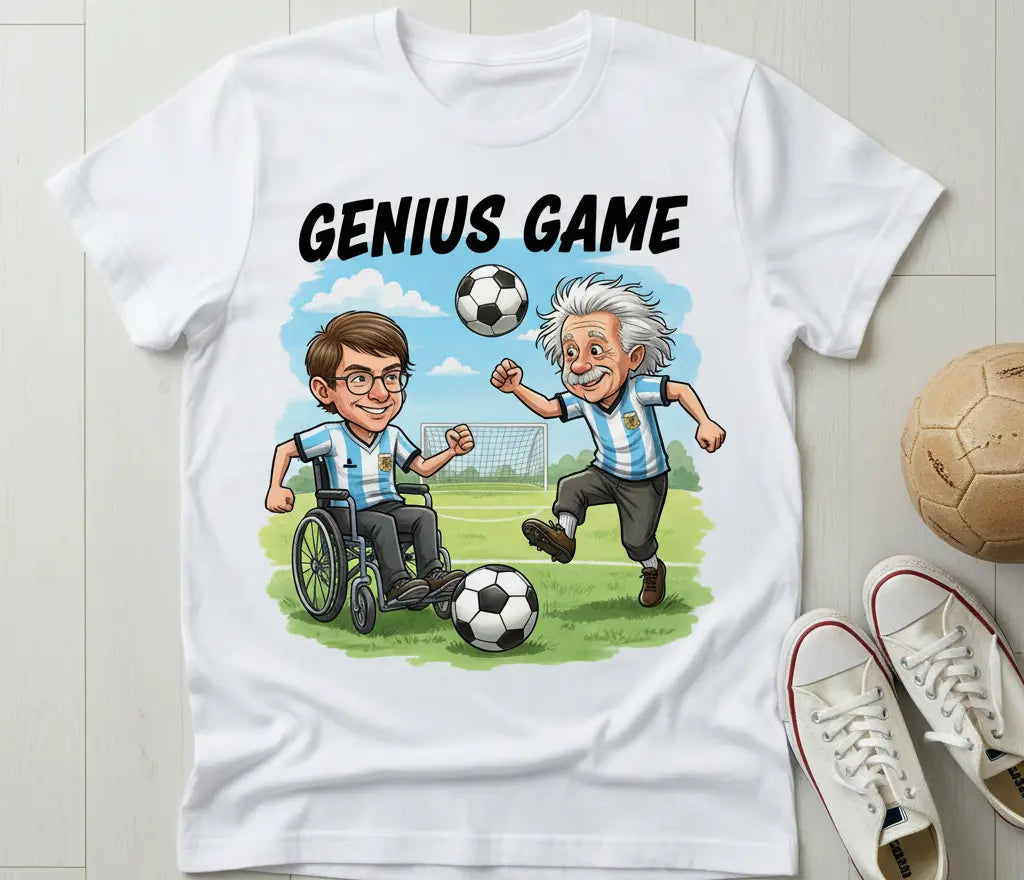 An original cartoon design printed on a white t-shirt, suitable for family reunion shirts