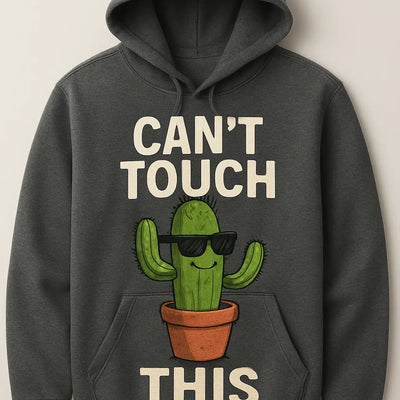 Custom printed hoodie with a cactus wearing sunglasses