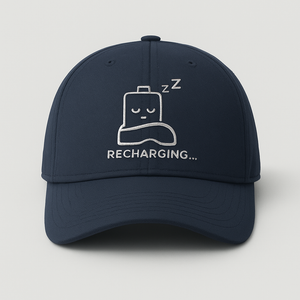 Prompt: Battery Icon sleeping— caption: ‘Recharging…